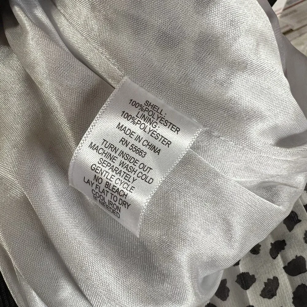 3/$25 Rachel Zoe Black White Dot Pleated Midi Skirt Womens M